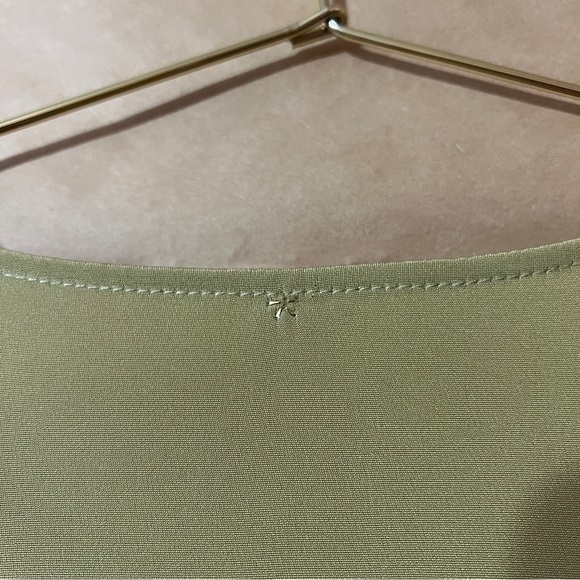 Peter Cohen | Silk Shirt Dress V-Neck Split Neckline Popover Chartreuse Size XS - Picture 12 of 16